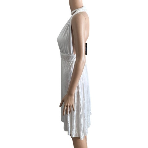 Bikini Bay Halter Dress Womens Medium White Stretch New Beach Dress - Picture 7 of 8